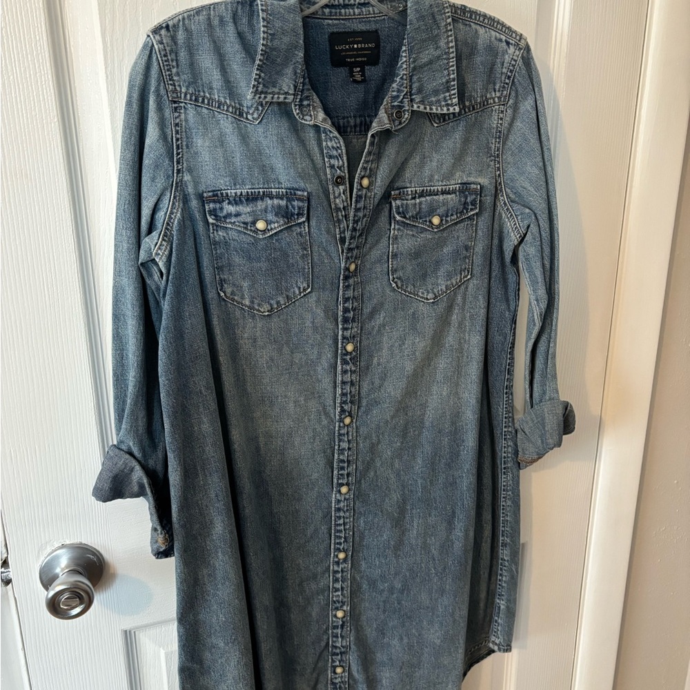 Lucky Western Denim Shirt Dress